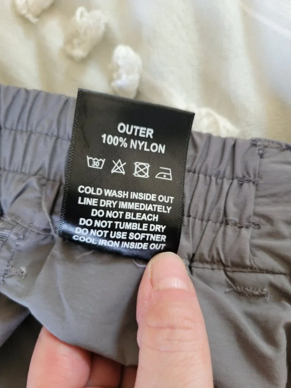 Blacktailor N1 Relaxed Cargo Pants Gray 100% Nylon Streetwear Gorpcore Sz 30
